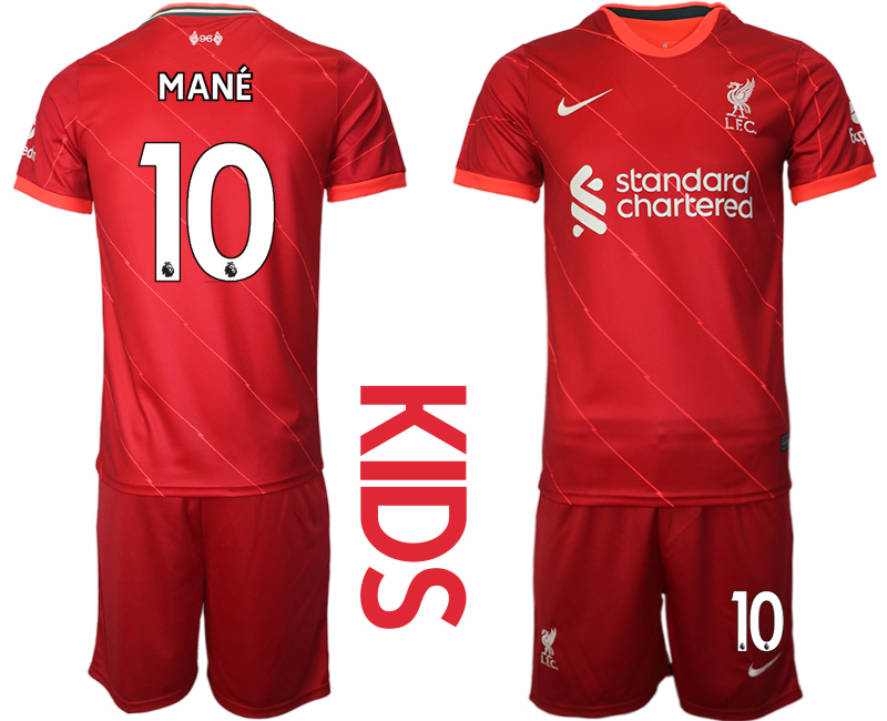Youth 2021-2022 Club Liverpool home red #10 Soccer Jersey->youth soccer jersey->Youth Jersey